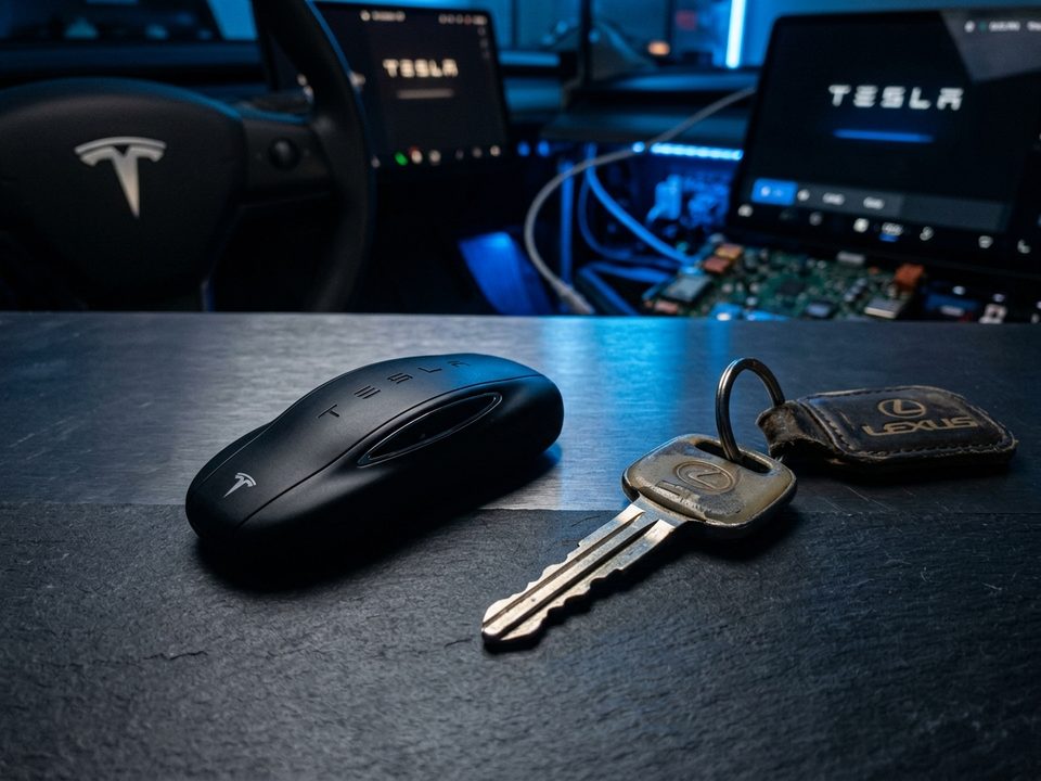 Smart key fob versus traditional car key comparison in San Jose